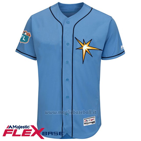 Maglia Baseball Uomo Tampa Bay Rays Blank Blu Flex Base Autentico Collezione Allenamento Primaverile